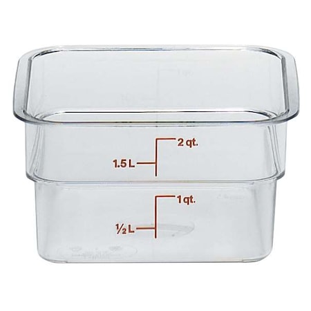 Cambro Cambro 2 qt. Clear Measuring Plastic Square Container, PK6 2SFSCW135